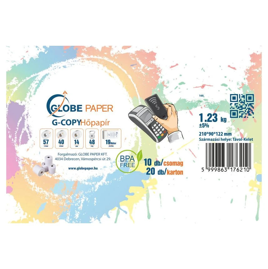 Hőpapír címke 20 tekercses kiszereléshez