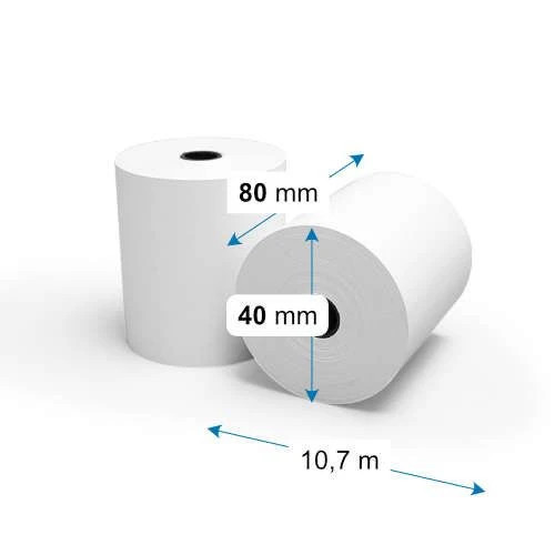 Hőpapír tekercs 80 x 40 mm 10,7 m szalaghosszal