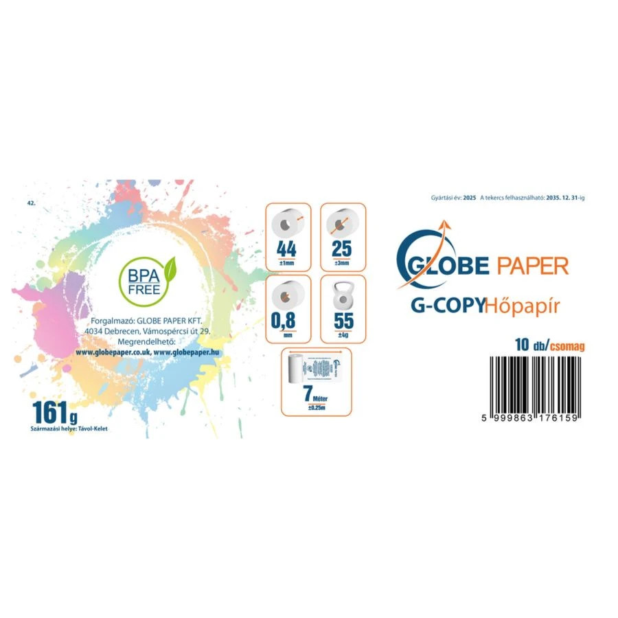 44 x 25 mm hőpapír csomagolás címke